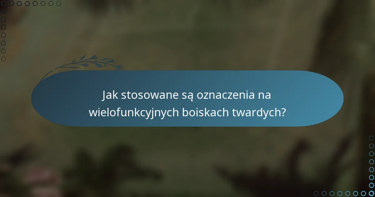 Jak stosowane są oznaczenia na wielofunkcyjnych boiskach twardych?