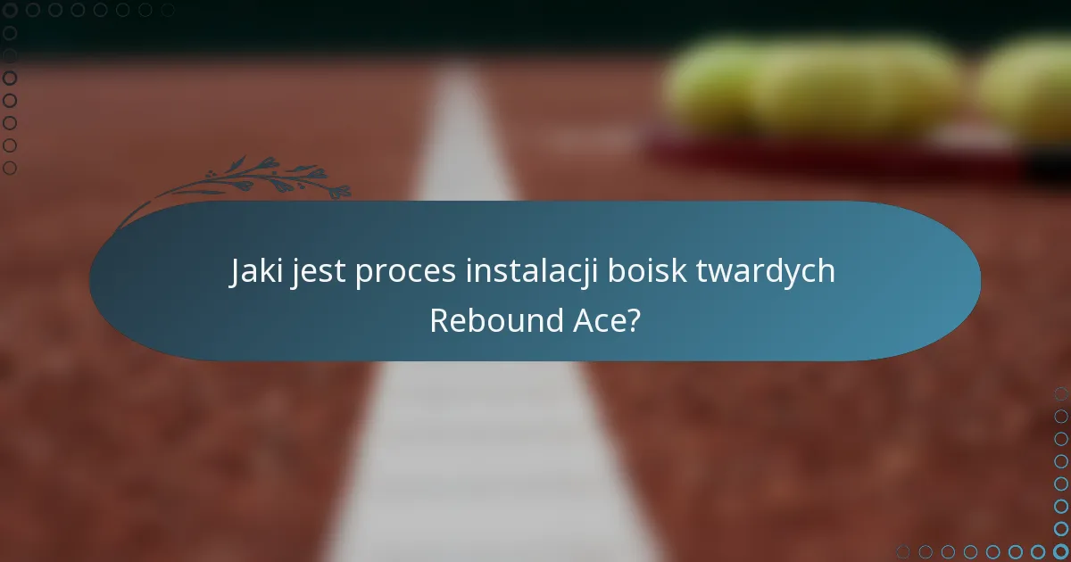 Jaki jest proces instalacji boisk twardych Rebound Ace?
