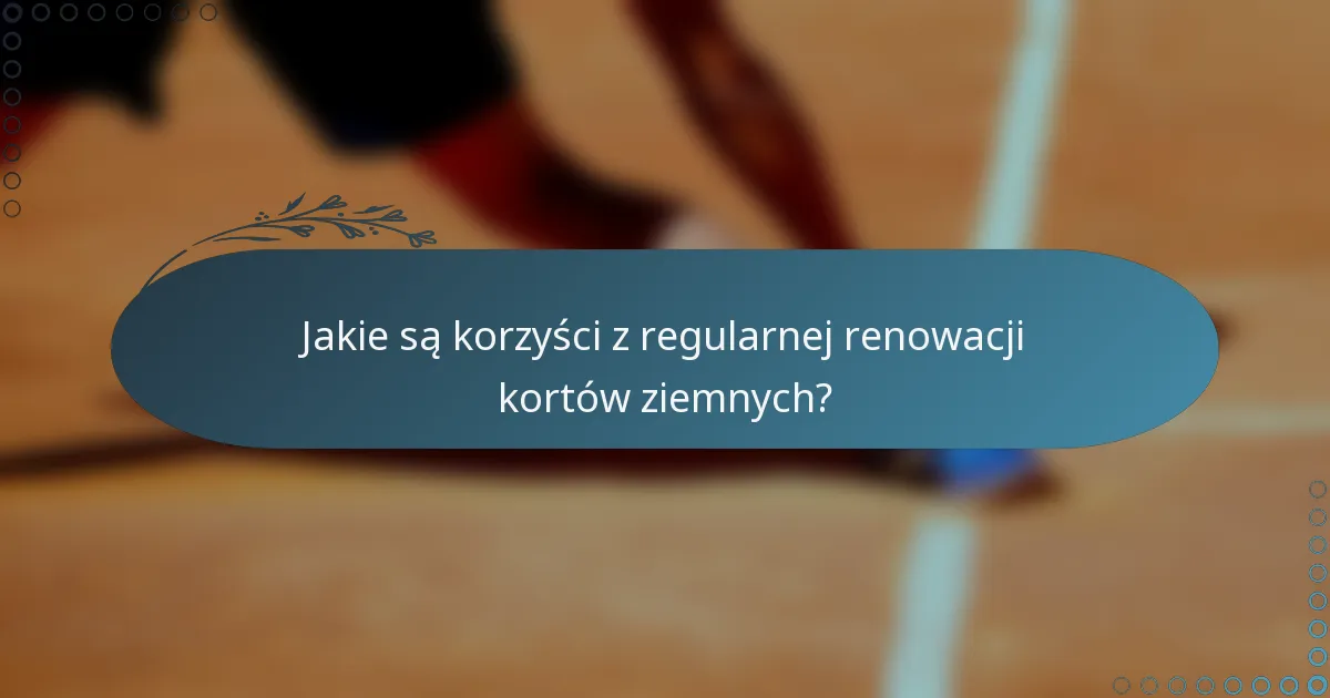 Jakie są korzyści z regularnej renowacji kortów ziemnych?
