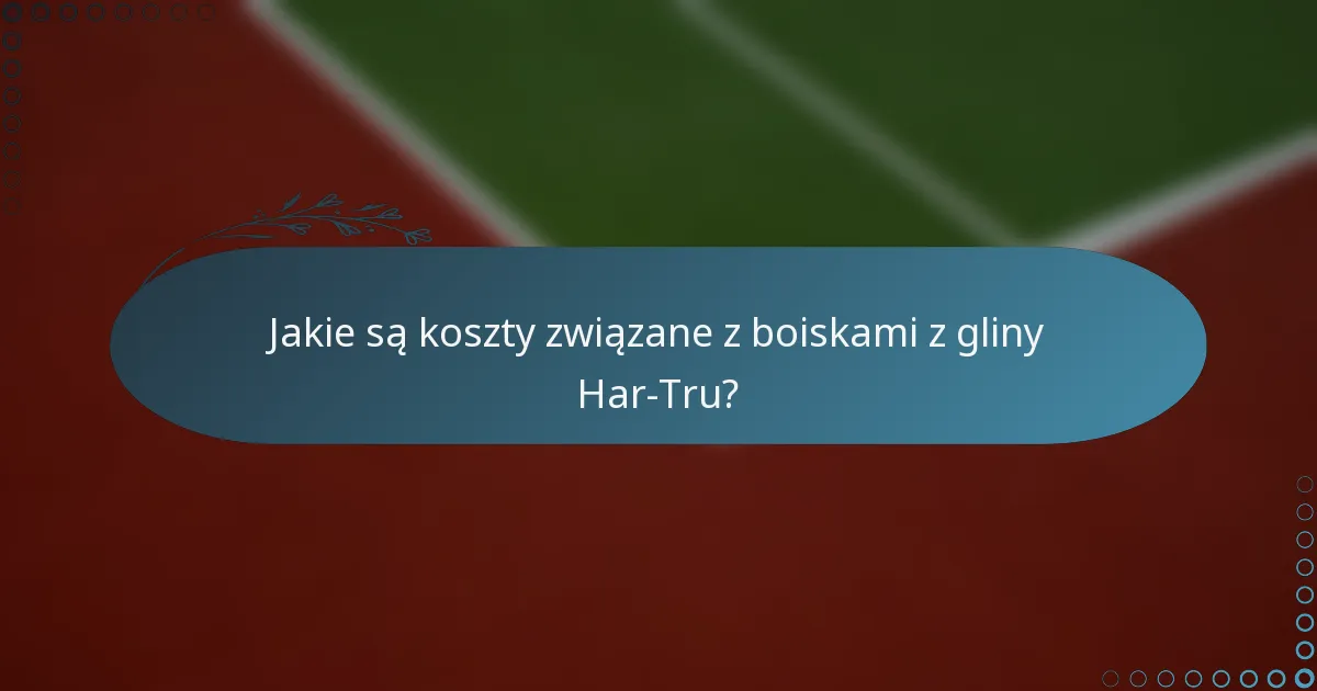 Jakie są koszty związane z boiskami z gliny Har-Tru?