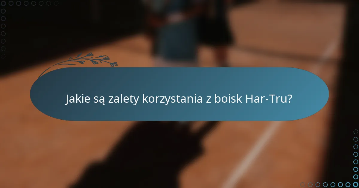 Jakie są zalety korzystania z boisk Har-Tru?